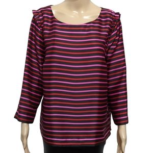 RSVP by Talbots Multicolored Horizontal LinesTop Size 12